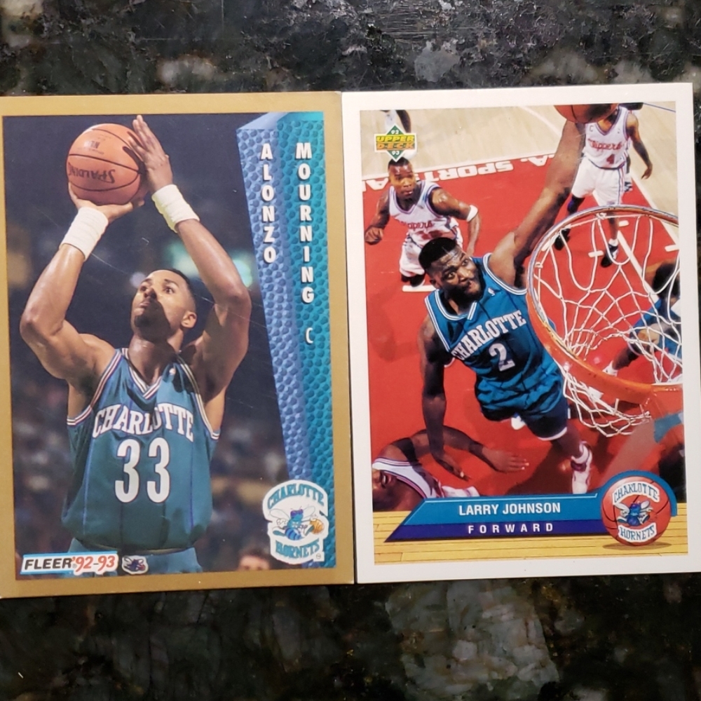 Larry Johnson and Alonzo Mourning Card Duo